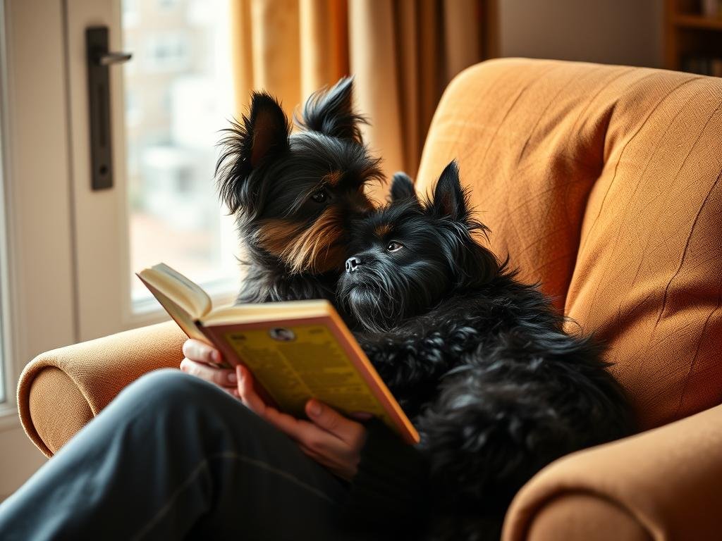 Affenpinscher bonding with primary owner