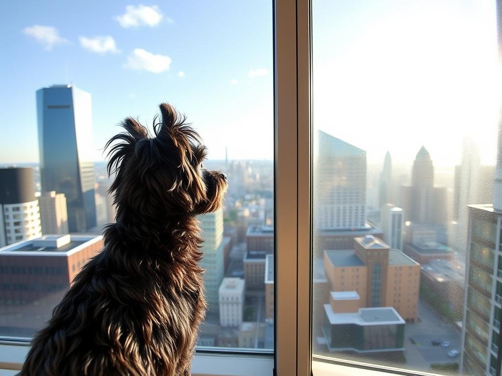 Affenpinscher in urban apartment setting
