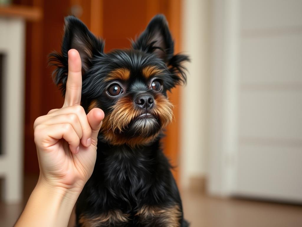 Affenpinscher learning quiet command
