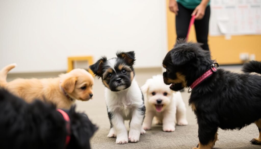 Affenpinscher puppy in socialization class