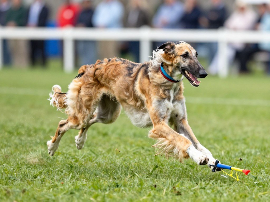 Afghan Hound participating in lure coursing event