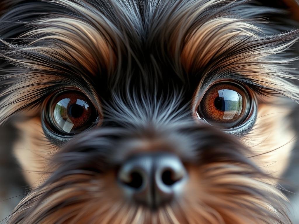 Close-up of healthy Affenpinscher eyes