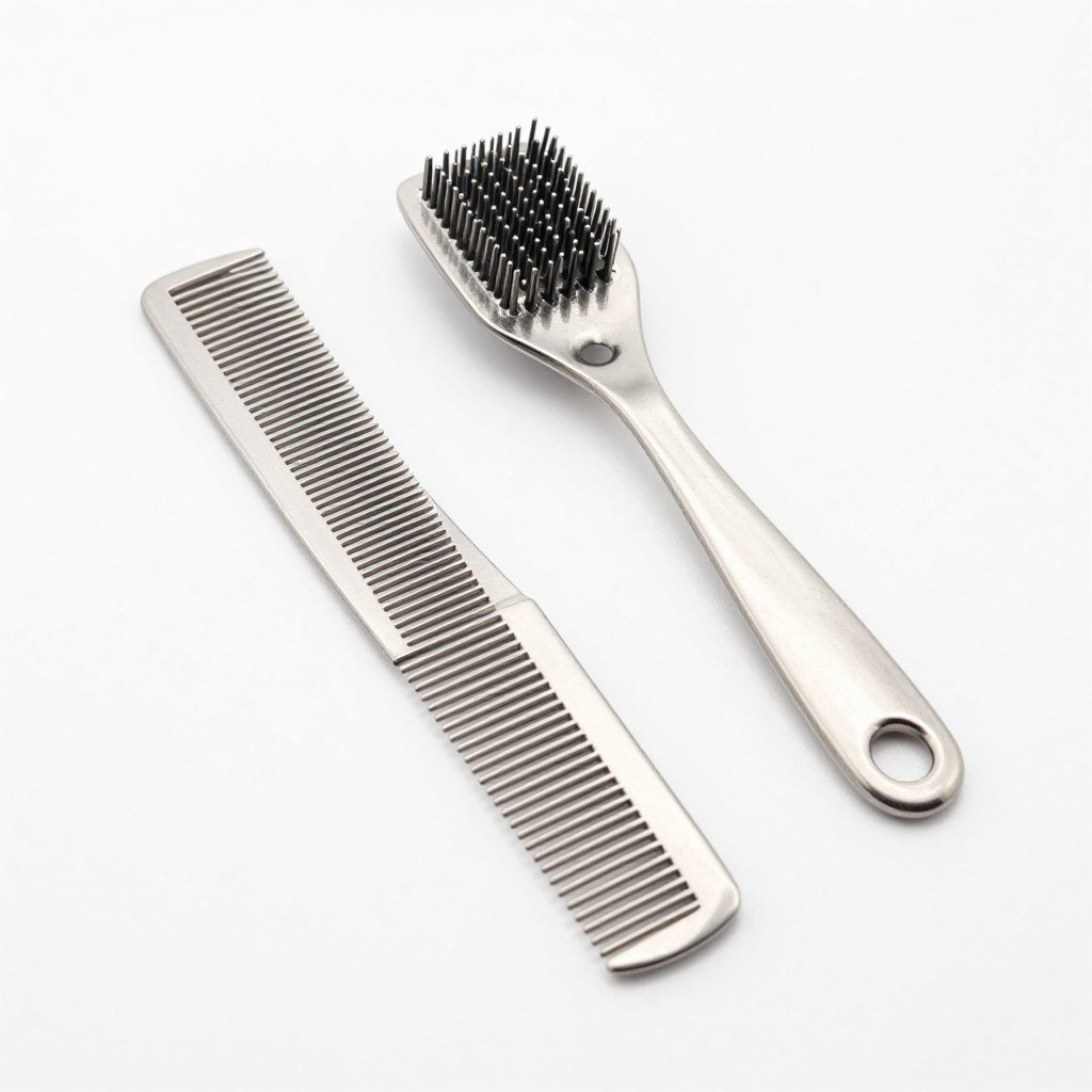 Metal comb for Afghan Hound grooming
