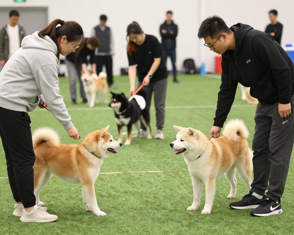 Akita training class or breed event