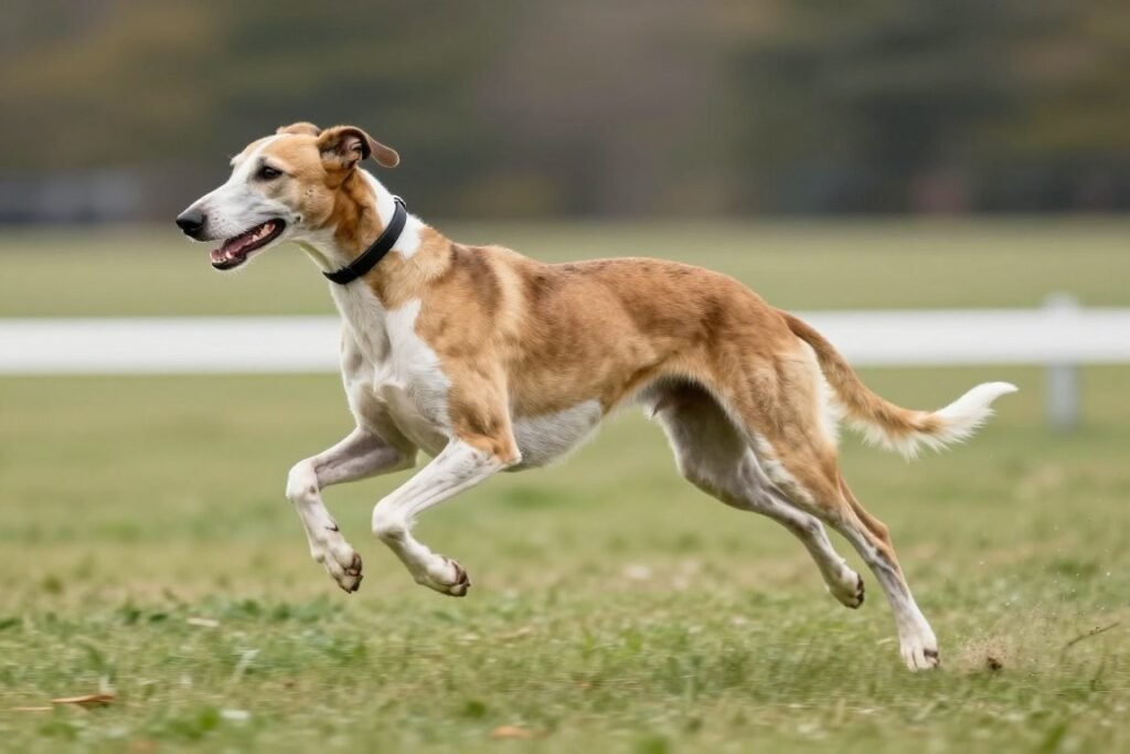 American Foxhound in motion showing gait and athletic ability