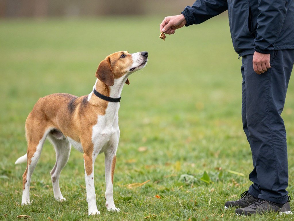 American Foxhound learning leave it command