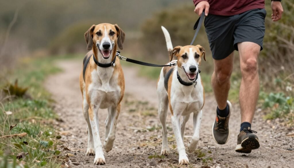 American Foxhound participating in outdoor activities with owner