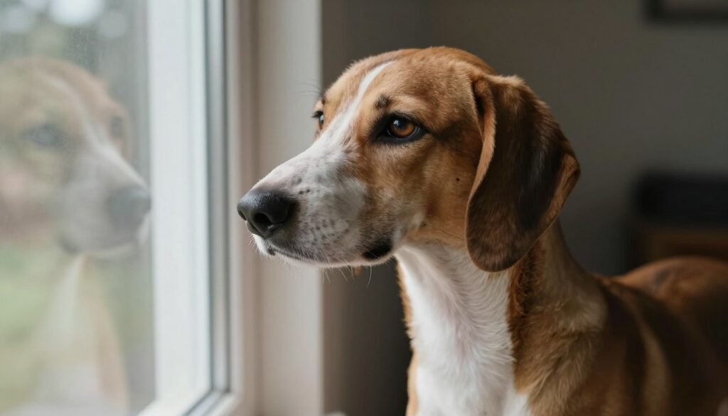 American Foxhound showing separation distress