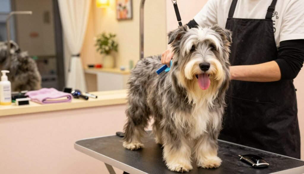 Bearded Collie grooming