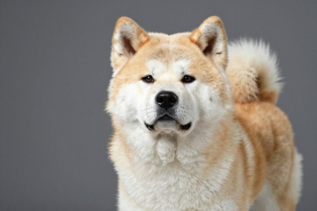 Beautiful portrait of Akita dog representing the breed