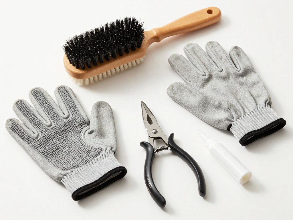 Close-up of grooming tools suitable for American Foxhound coat