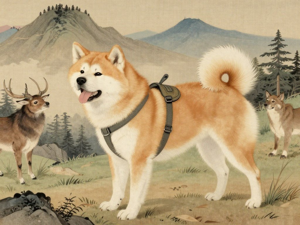 Illustration of Akita in historical working role