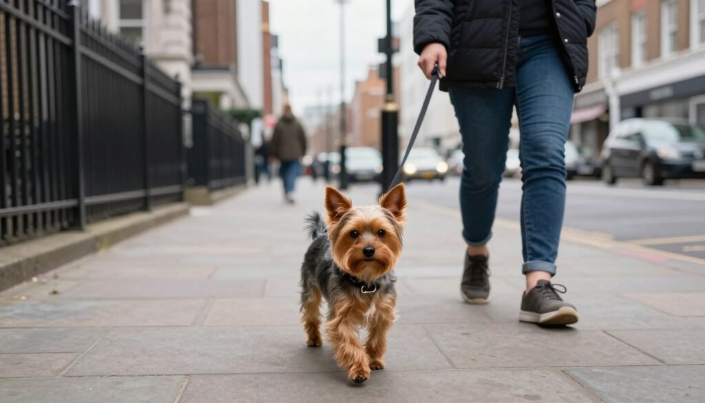 Yorkshire Terrier in urban environment